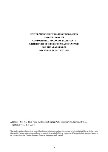 Thumbnail United Microelectronics Financial Statement 2013
