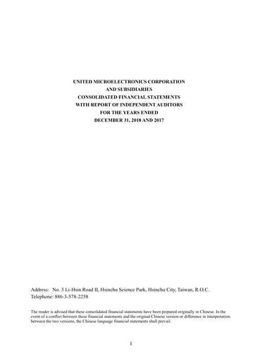 Thumbnail United Microelectronics Financial Statement 2018