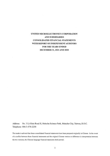 Thumbnail United Microelectronics Financial Statement 2021