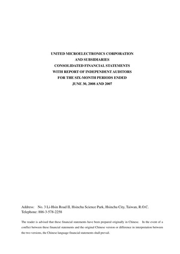 Thumbnail United Microelectronics Half-year Report 2008-h1