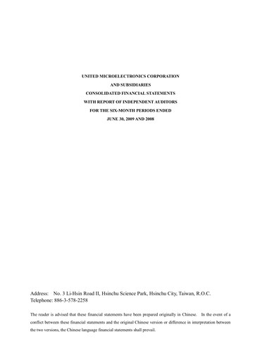 Thumbnail United Microelectronics Half-year Report 2009-h1