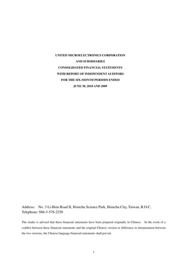Thumbnail United Microelectronics Half-year Report 2010-h1