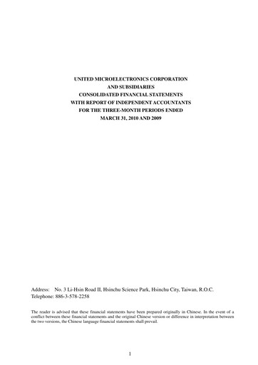 Thumbnail United Microelectronics Quarterly Report 2010-q1