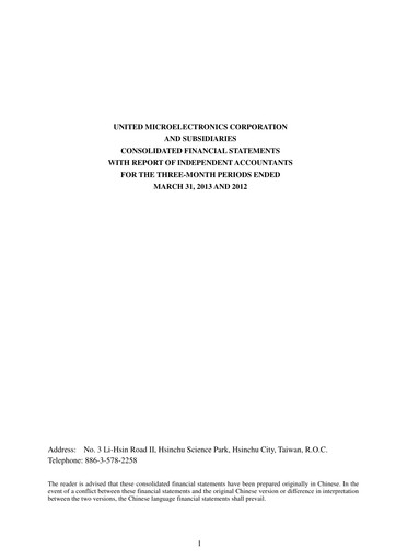 Thumbnail United Microelectronics Quarterly Report 2013-q1