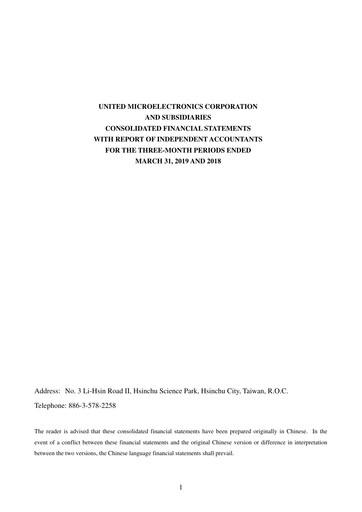 Thumbnail United Microelectronics Quarterly Report 2019-q1