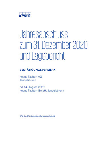 Thumbnail Knaus Tabbert AG Financial Statement 2020