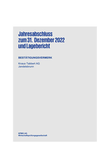 Thumbnail Knaus Tabbert AG Financial Statement 2022