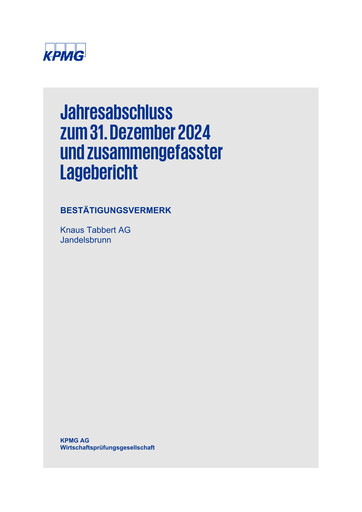 Thumbnail Knaus Tabbert AG Financial Statement 2024