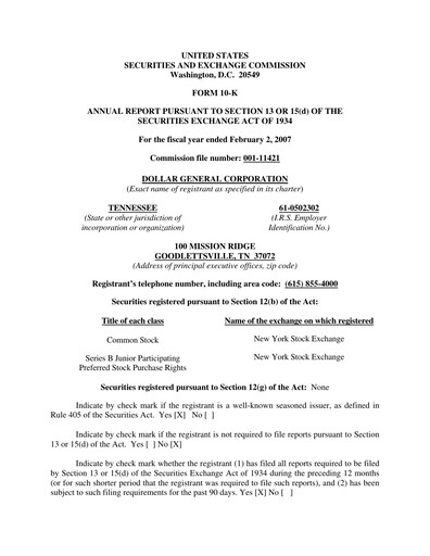 Thumbnail Dollar General Annual Report 2006