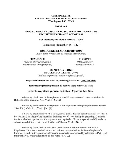 Thumbnail Dollar General Annual Report 2007
