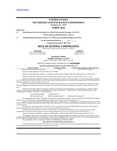 Thumbnail Dollar General Annual Report 2023