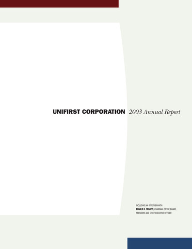 Thumbnail UniFirst Annual Report 2003