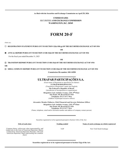 Thumbnail Ultrapar Participacoes Annual Report 2025