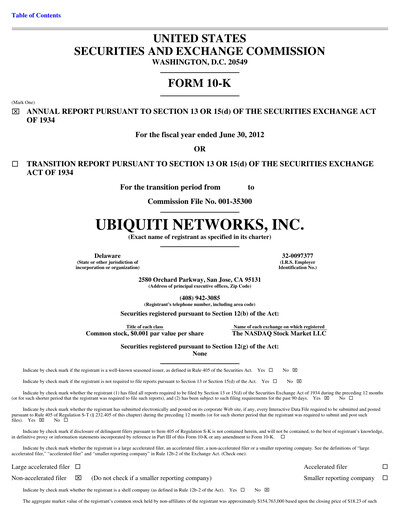 Thumbnail Ubiquiti Annual Report 2012