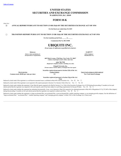 Thumbnail Ubiquiti Annual Report 2019