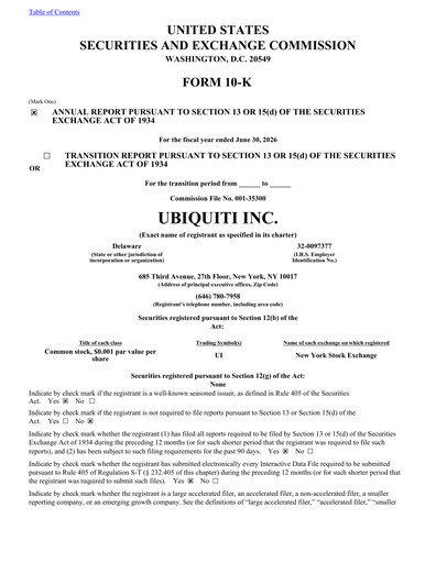 Thumbnail Ubiquiti Annual Report 2026