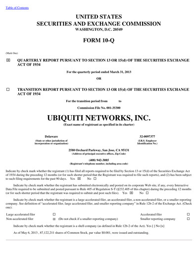 Thumbnail Ubiquiti Quarterly Report 2013-q3