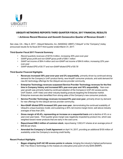 Thumbnail Ubiquiti Quarterly Report 2017-q3