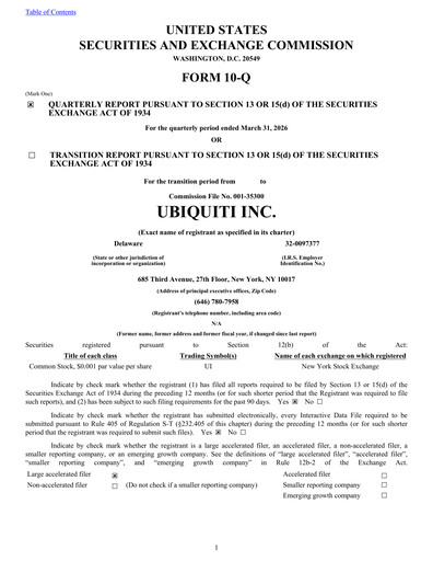 Thumbnail Ubiquiti Quarterly Report 2026-q3