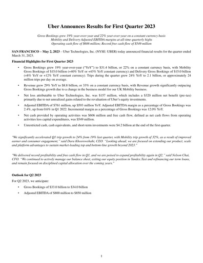 Thumbnail Uber Quarterly Report 2023-q1