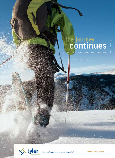 Thumbnail Tyler Technologies
 Annual Report 2013