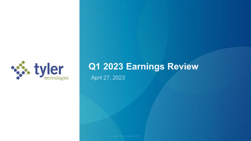 Thumbnail Tyler Technologies
 Quarterly Report 2023-q1
