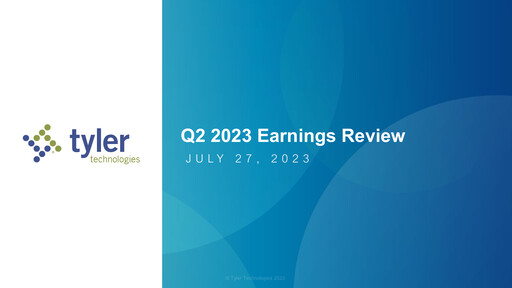 Thumbnail Tyler Technologies
 Quarterly Report 2023-q2