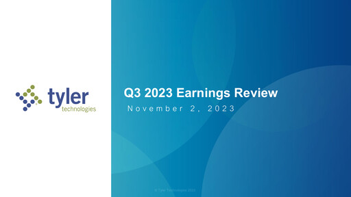 Thumbnail Tyler Technologies
 Quarterly Report 2023-q3