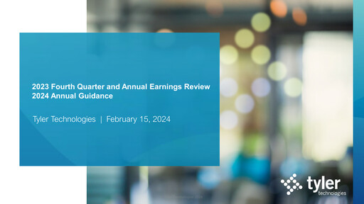 Thumbnail Tyler Technologies
 Quarterly Report 2023-q4