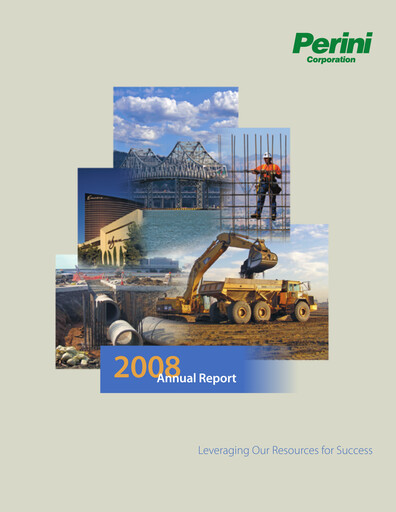 Thumbnail Tutor Perini Corporation
 Annual Report 2008
