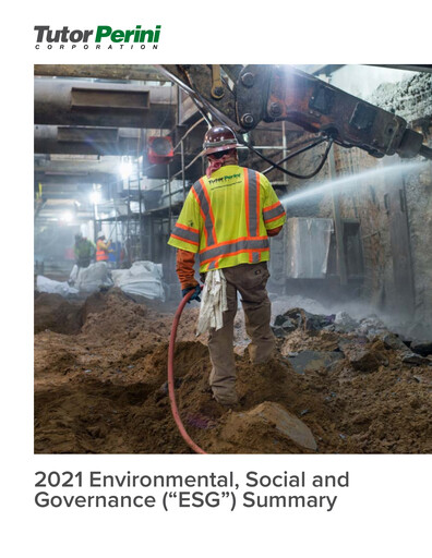 Thumbnail Tutor Perini Corporation
 ESG Report 2021