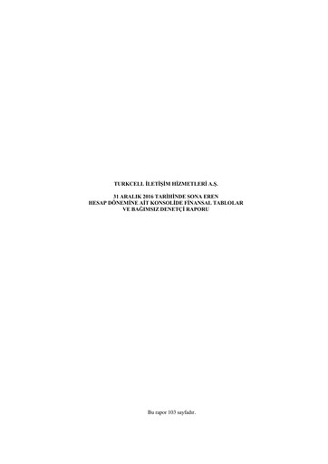 Thumbnail Turkcell Financial Statement 2016