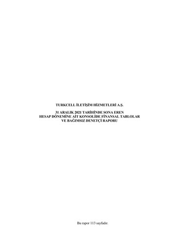 Thumbnail Turkcell Financial Statement 2021