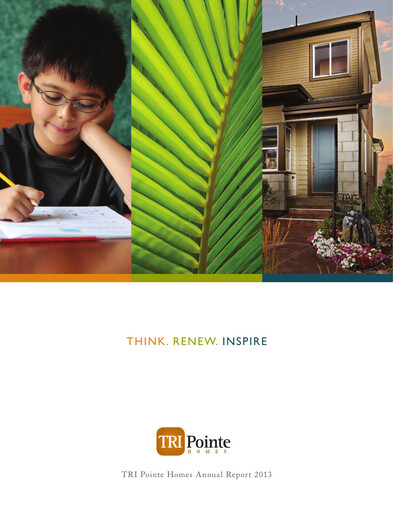 Thumbnail Tri Pointe Homes Annual Report 2013