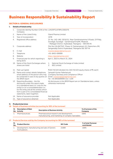 Miniature Gland Pharma
 Rapport ESG 2023-2024