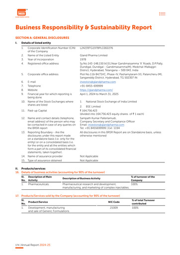 Miniature Gland Pharma
 Rapport ESG 2024-2025