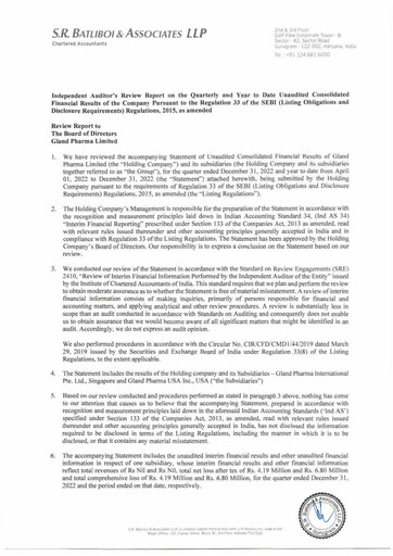 Miniature Gland Pharma
 Rapport trimestriel 2022-q3