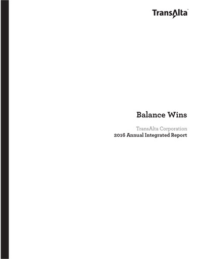 Thumbnail TransAlta Annual Report 2016