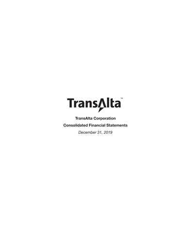 Thumbnail TransAlta Financial Statement 2019