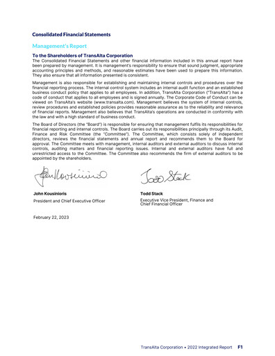 Thumbnail TransAlta Financial Statement 2022