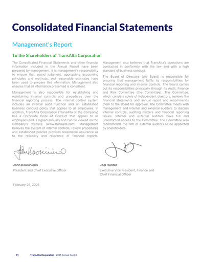 Thumbnail TransAlta Financial Statement 2025