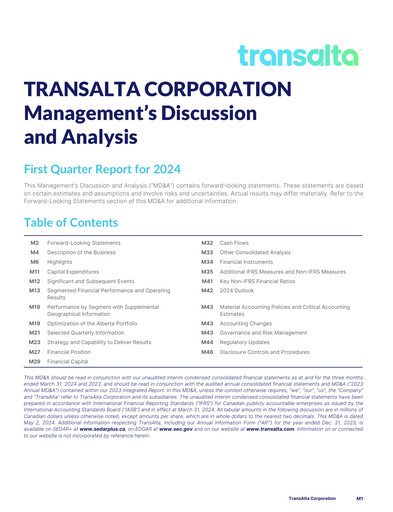 Thumbnail TransAlta Quarterly Report 2024-q1