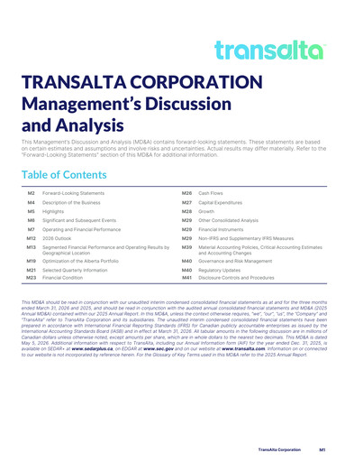 Thumbnail TransAlta Quarterly Report 2026-q1