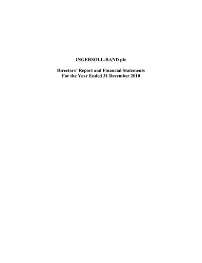 Thumbnail Trane Technologies
 Financial Statement 2010