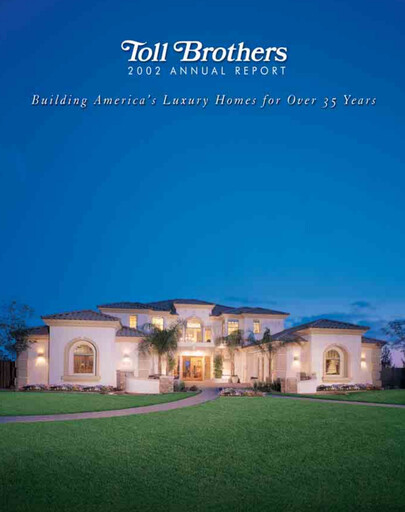 Thumbnail Toll Brothers
 Annual Report 2002