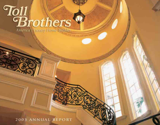 Thumbnail Toll Brothers
 Annual Report 2003