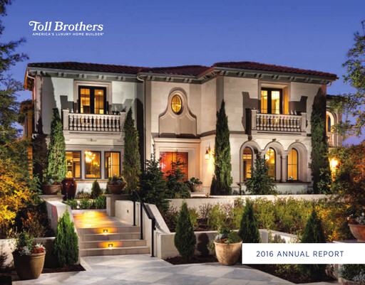 Thumbnail Toll Brothers
 Annual Report 2016