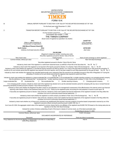 Thumbnail Timken Company
 Financial Report 2024