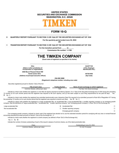 Thumbnail Timken Company
 Quarterly Report 2024-q2