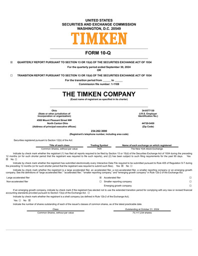 Thumbnail Timken Company
 Quarterly Report 2024-q3